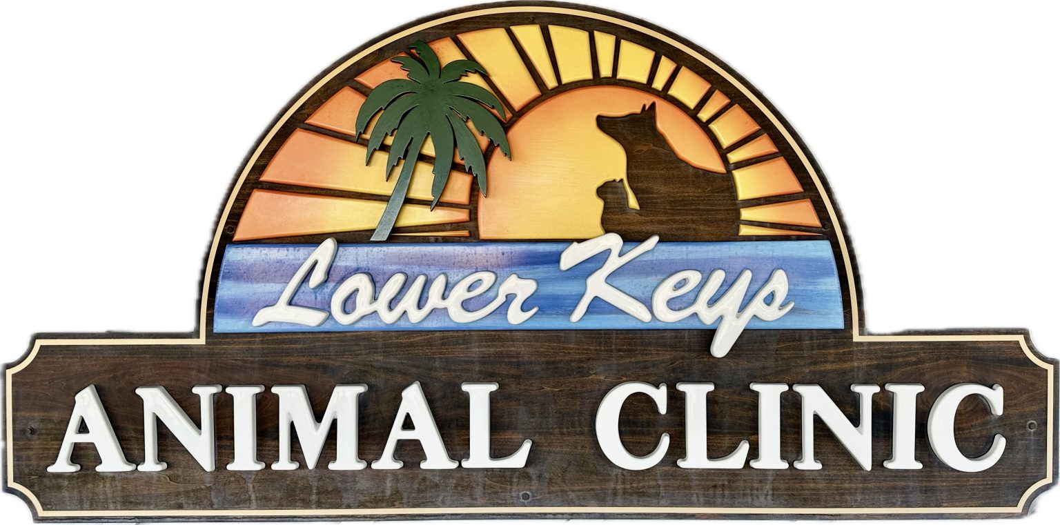 Lower Keys Animal Clinic wooden sign