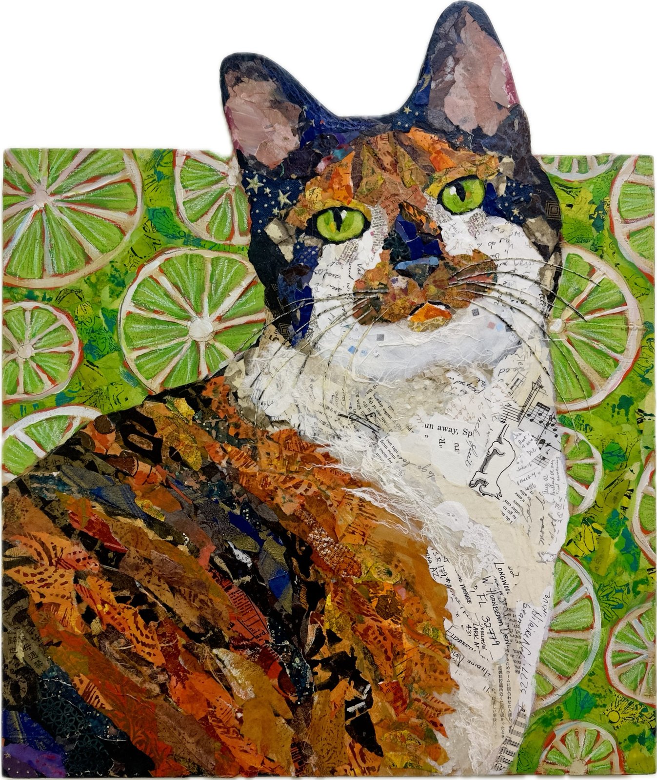 Decorative cat mosaic artwork
